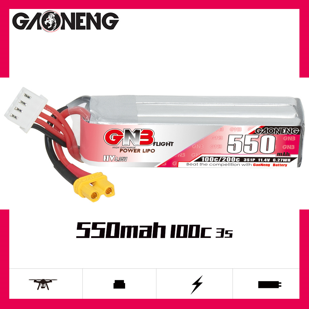 GNB HV 11.4V 550mAh 100C/200C  - Fpv Drone Battery incelemesi ve fiyatı