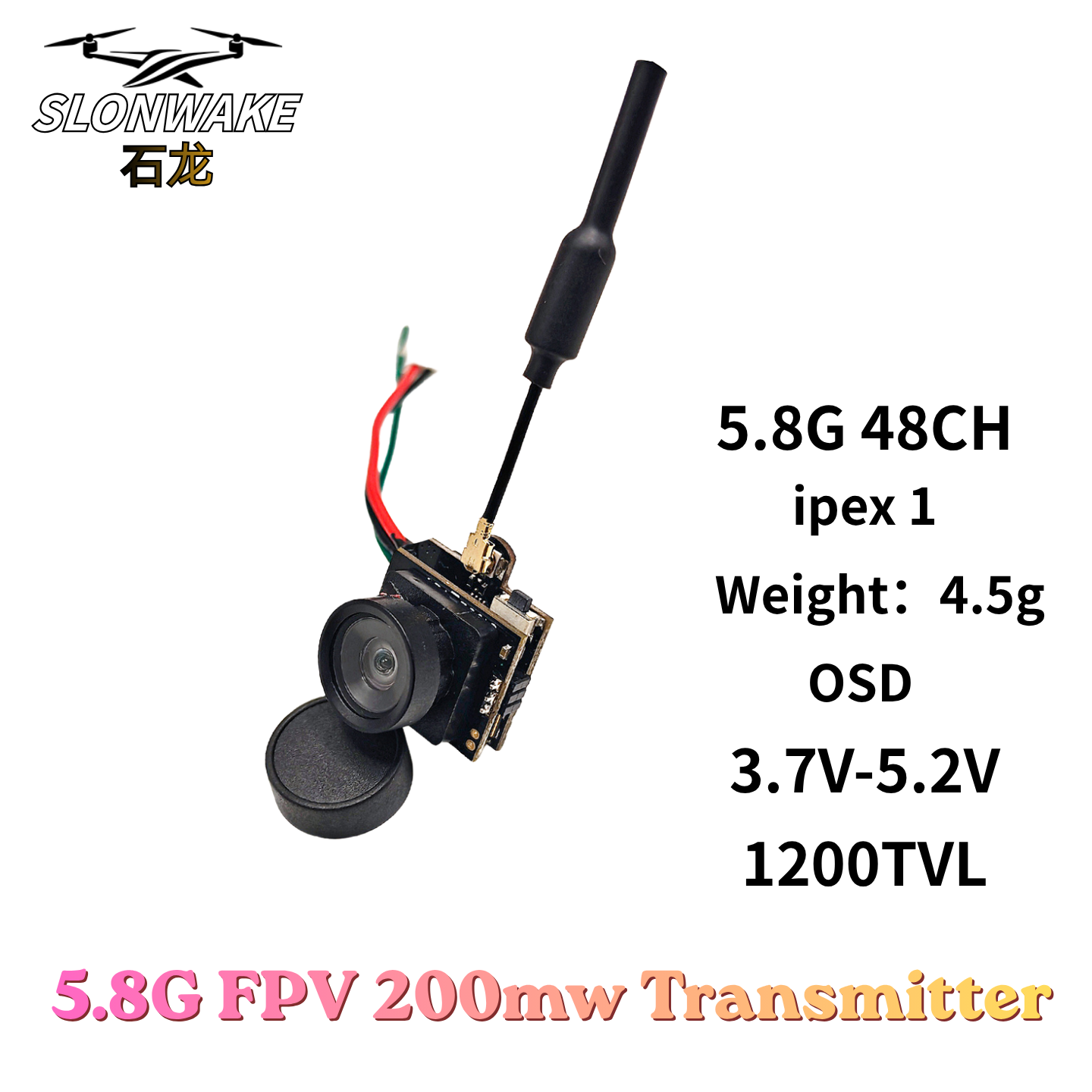 Slonwake 5.8G 48CH 200mW FPV D - Fpv Drone Vtx incelemesi ve fiyatı