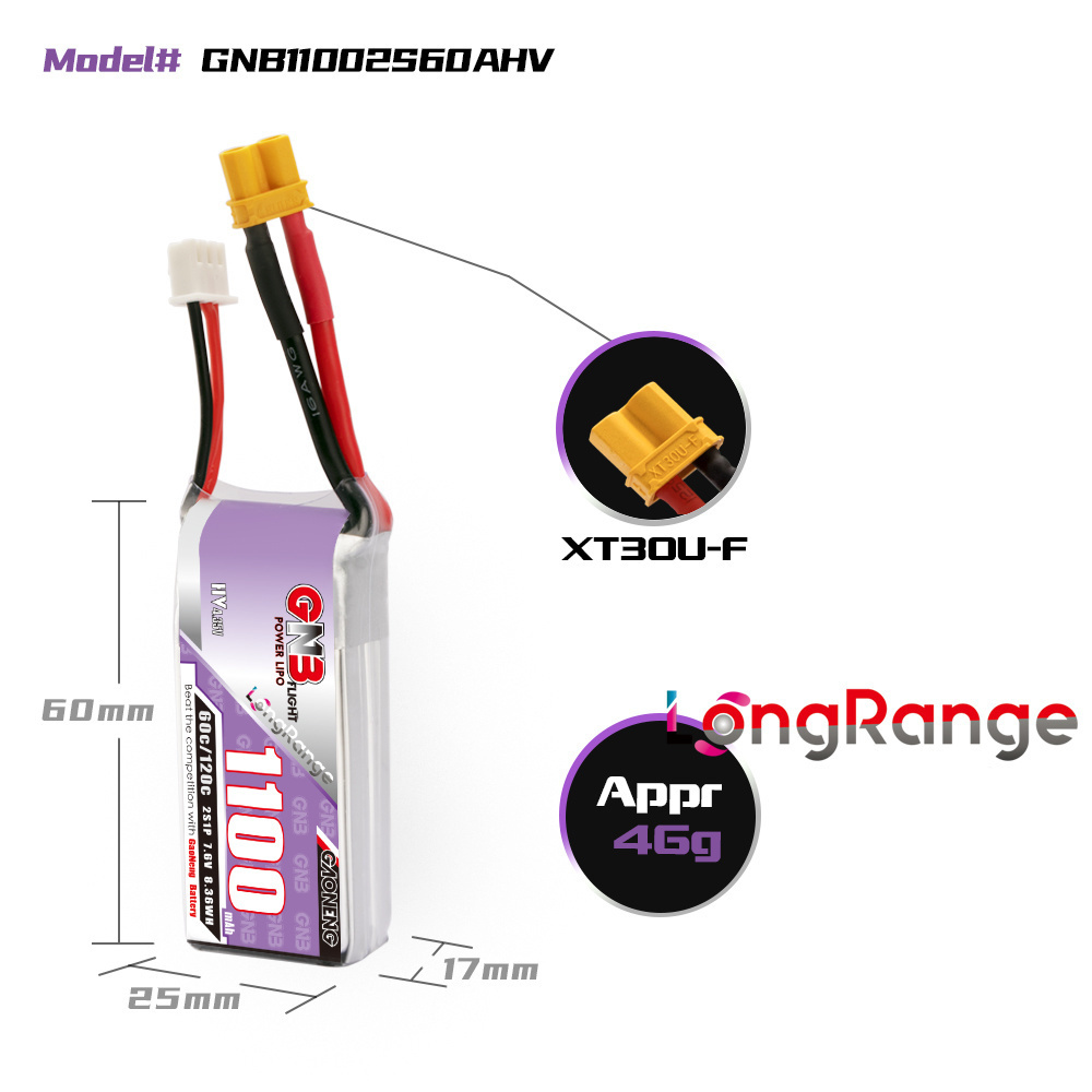 GNB 1100mAh 2S 3S 4S 6S 60C/12 - Fpv Drone Battery incelemesi ve fiyatı