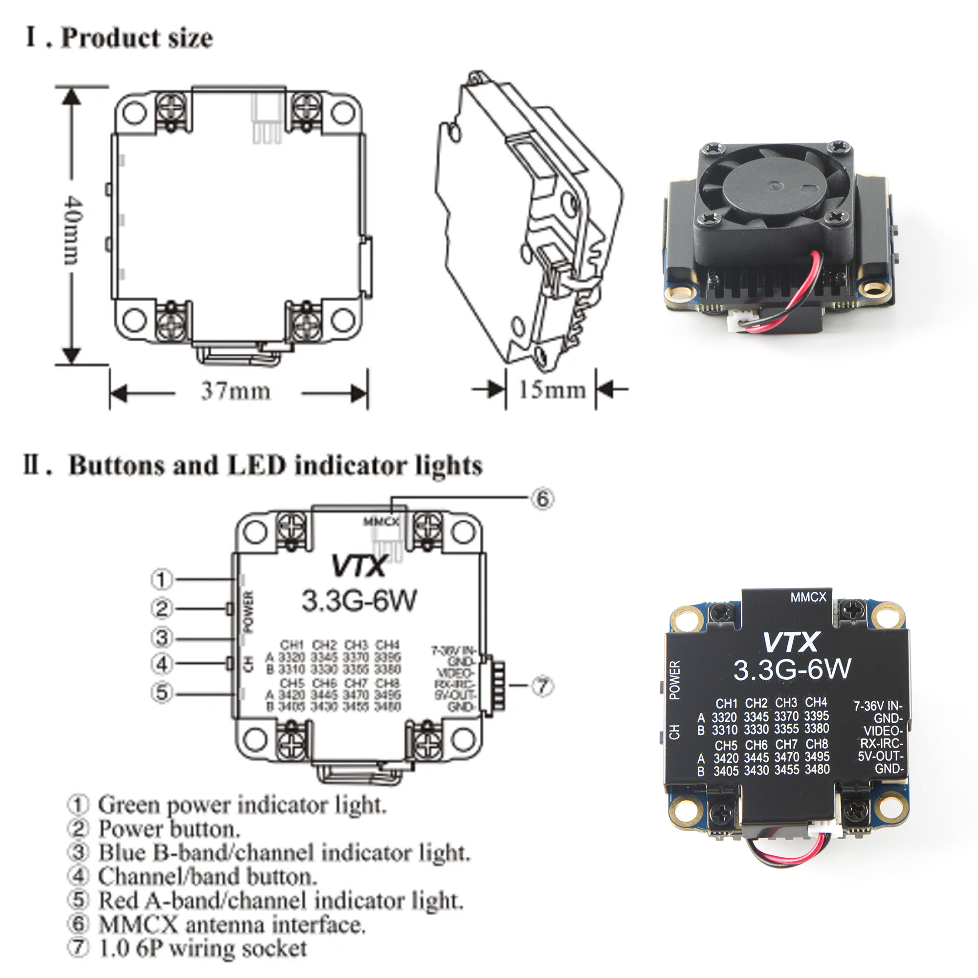 FPV Video Transmitter 3.3G 6W  - Fpv Drone Vtx incelemesi ve fiyatı